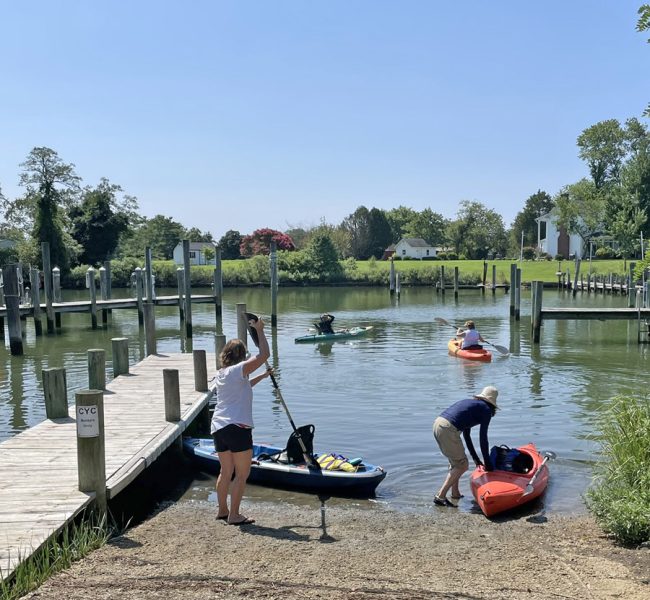 More kayaks launching